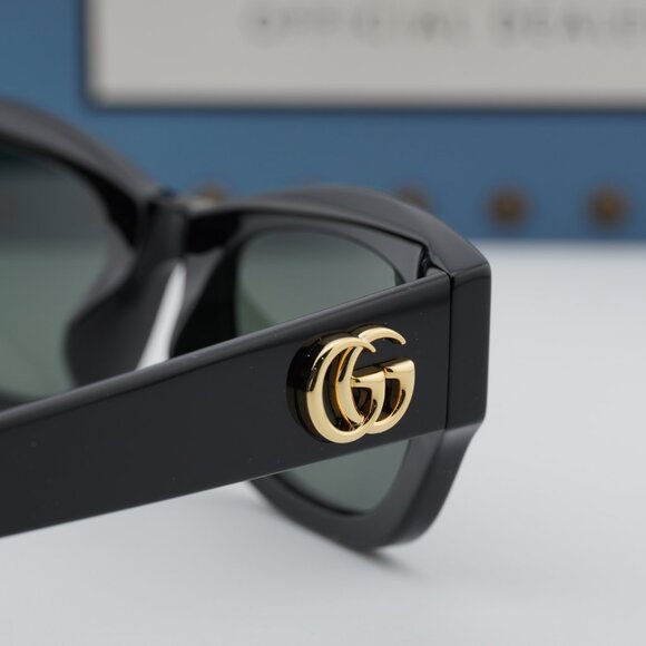 Gucci GG1954SA 001 Cat Eye Sunglasses - Shiny Black/Grey main image 7